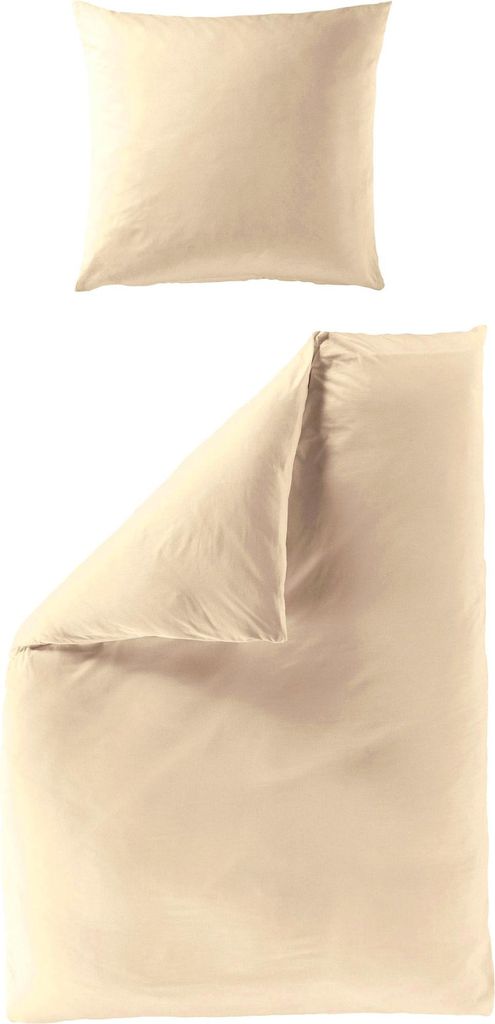 JACK by Bierbaum Uni Fein Biber Bettwäsche einfarbig Creme 100% Baumwolle, Größe:135x200cm Bettwäsche