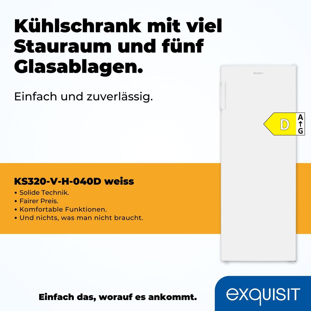 Exquisit Vollraumkühlschrank KS320-V-H-040D weiss | Produktbild 2