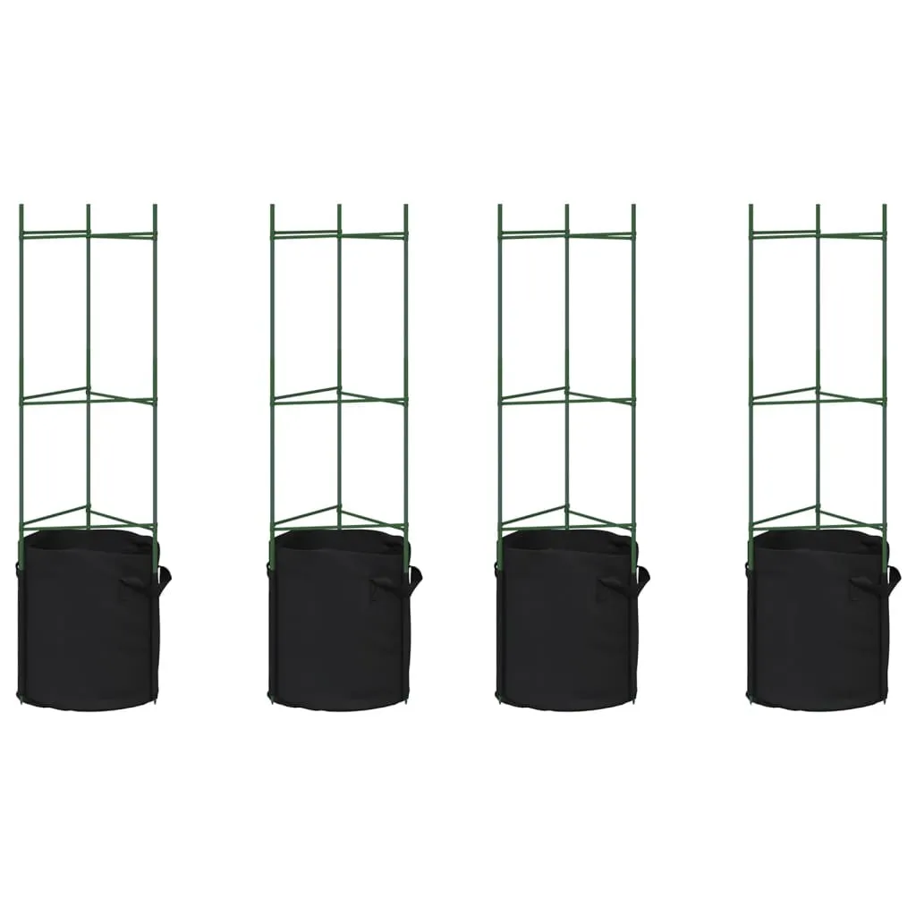 Cages à tomates 116 cm en acier et PP avec 4 sacs de culture intégrés
