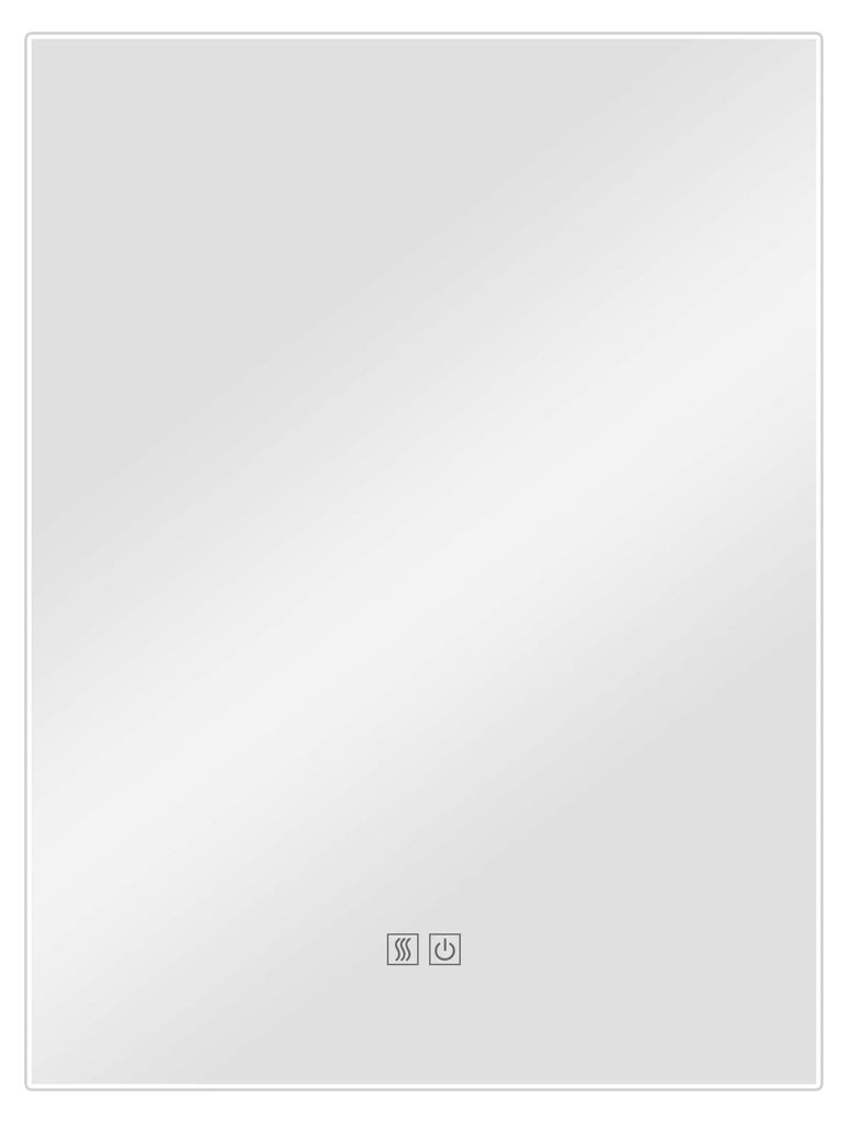 Lux Vanity LV-2720: Anti-Fog Wall-Mounted Rectangle Bathroom Mirror with Lights Backlit - 60 x 80cm