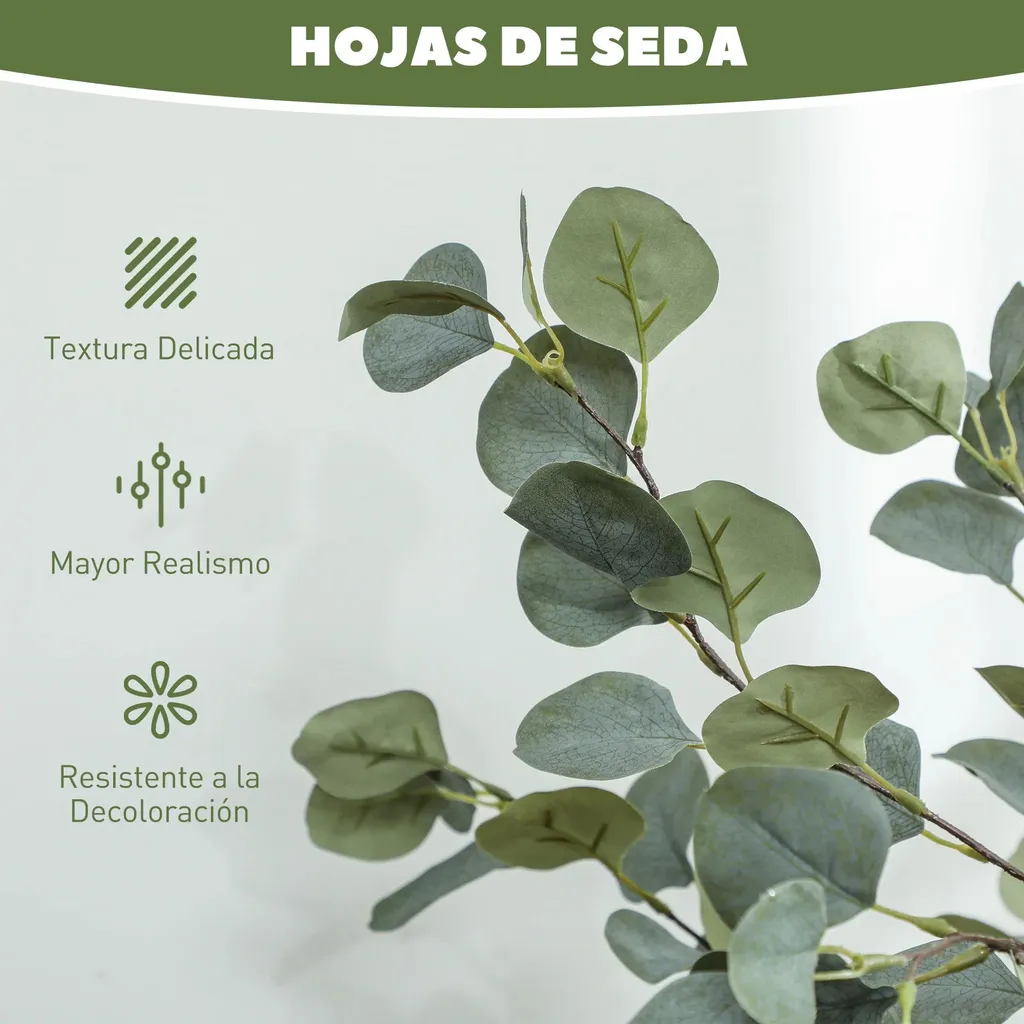 Arbre Artificiel Eucalyptus 150cm pour Balcon et Terrasse - Look Vert - 4