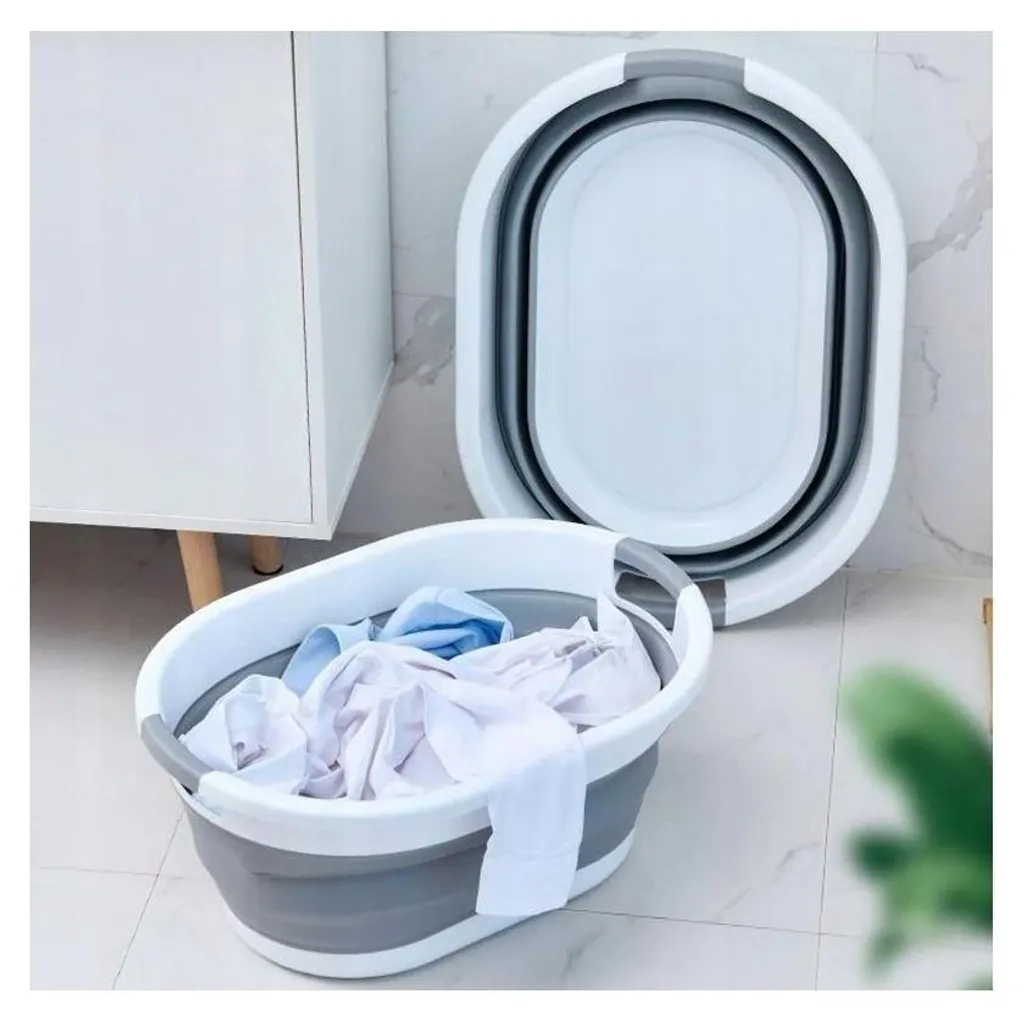 Dites adieu au désordre avec ce panier à linge pliable 25L en silicone - 6