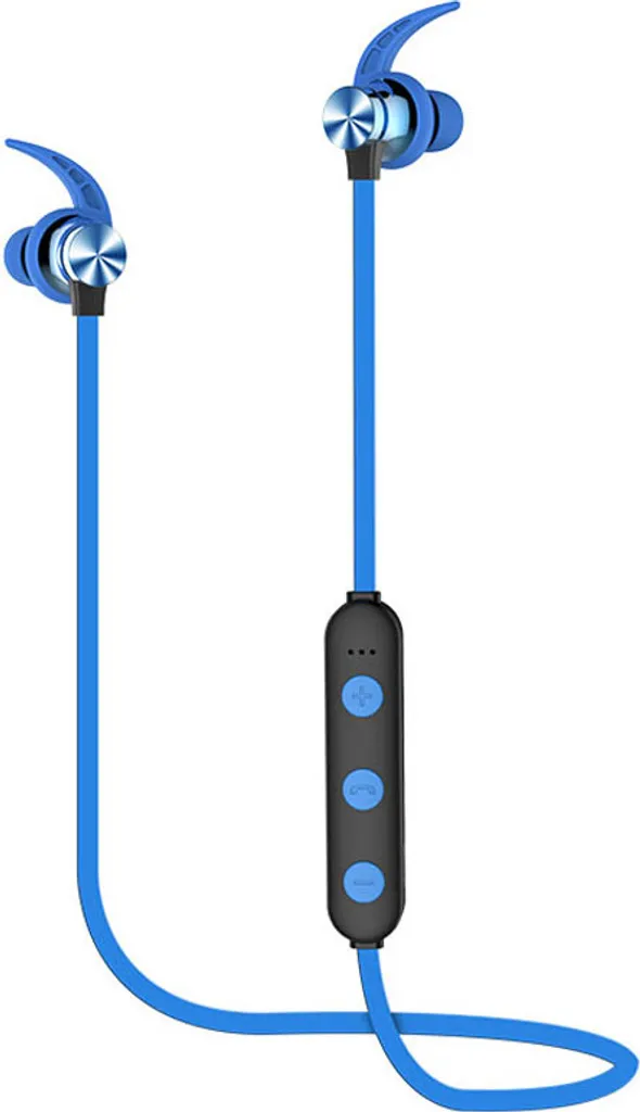 XT22 Sport Cuffie Bluetooth senza fili Attrazione magnetica Cuffie 3D Stereo Bass con microfono blu