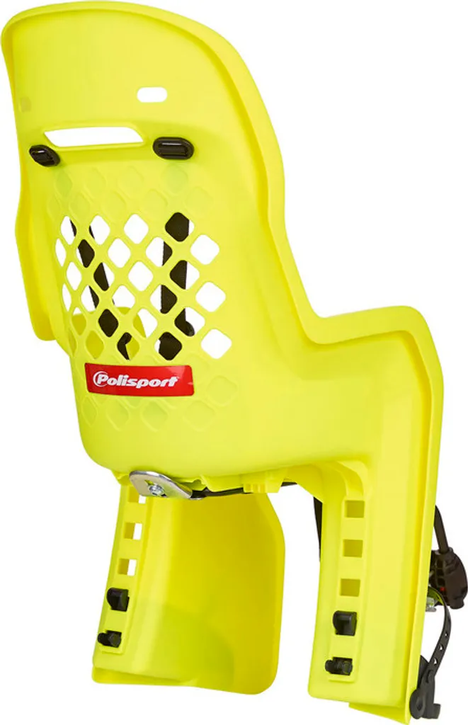Siège Vélo Enfant Polisport Joy FF Sécurisé Montage Cadre Jaune Fluo