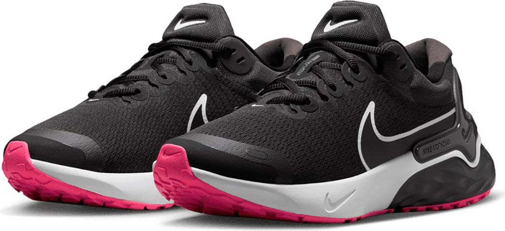 Nike Herren Sneaker Renew Run 3 black/white-medium ash-hyper pink 42 EU-8.5 US
