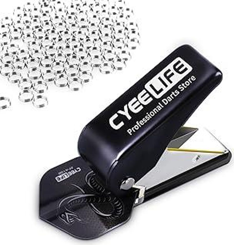 CyeeLife Dart Flight Hole Punch with 100 Metal O Rings, Dart Accessories, Brand Quality