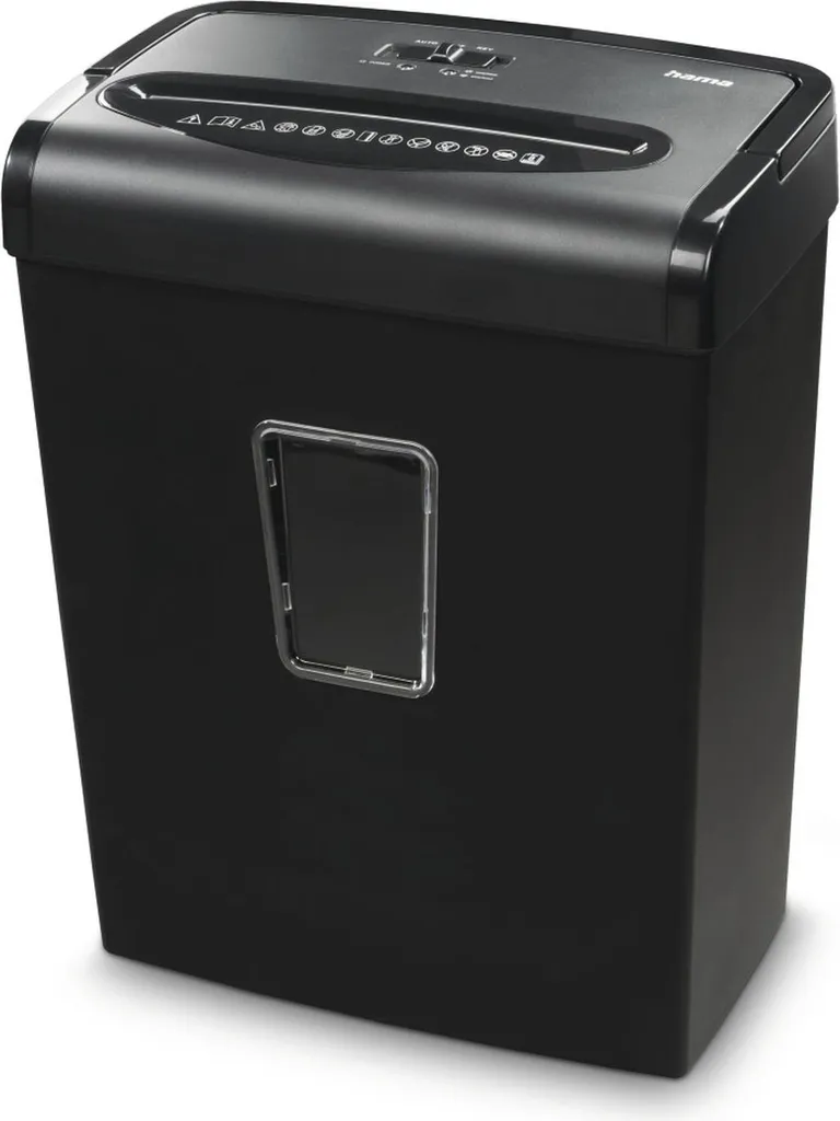 Destructeur de documents Hama M8+ Noir pour Bureau à Domicile et Télétravail