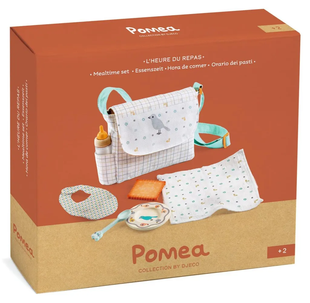 Accessoires de poupée Djeco - Kit repas pour bébé Pomea en tissu