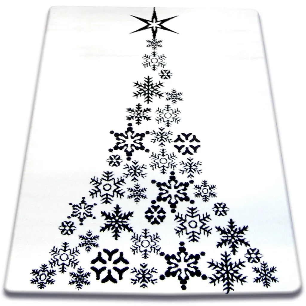 Tapis Design Crème et Noir XMAS F792 - Texture Douce et Robuste 80x150