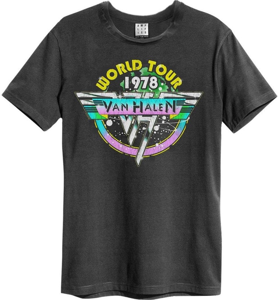 Amplified - "World Tour 78" T-Shirt für Herren/Damen Uni GD1323 (3XL) (Holzkohle)