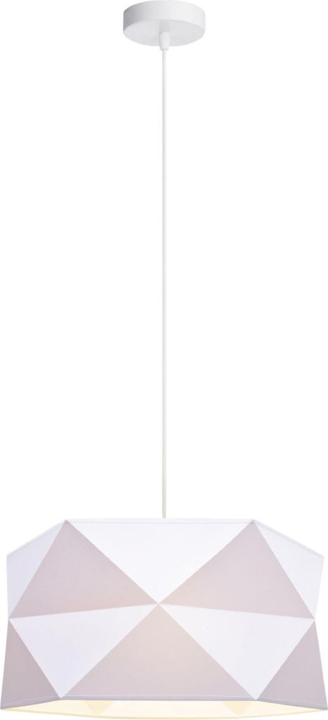 Hängelampe Stoff Metall E27 Ø 70 cm rund H: max. 90 cm Weiß Modern Hängeleuchte