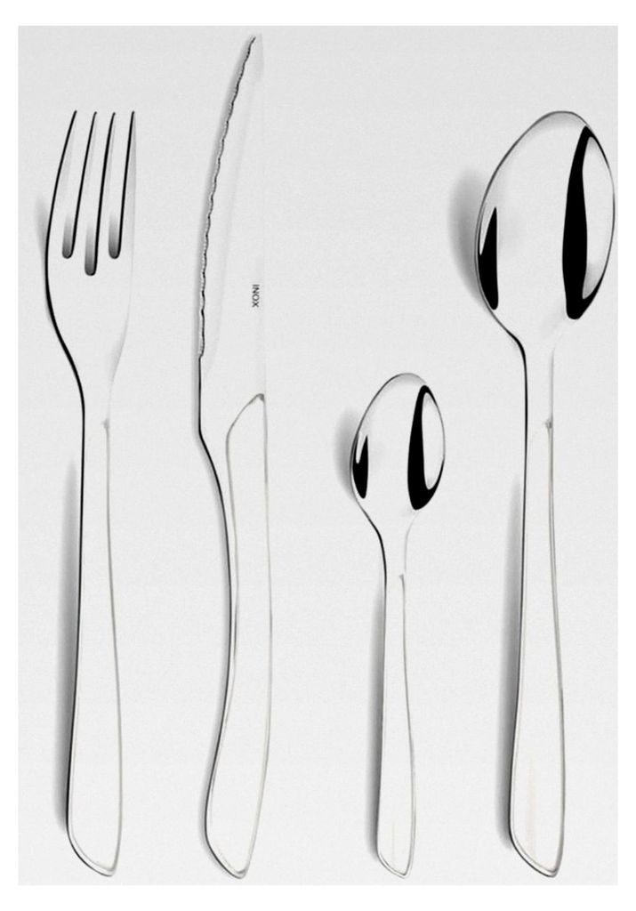 ECLAT Besteckset für 4 Personen, Edelstahl mit weißen Kunststoffgriffen, 16-teilig