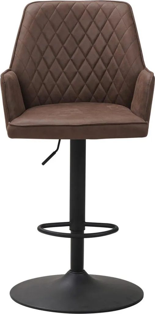Chaise de Bar pour Îlot de Cuisine - Tabouret Taupe Confortable avec Bras