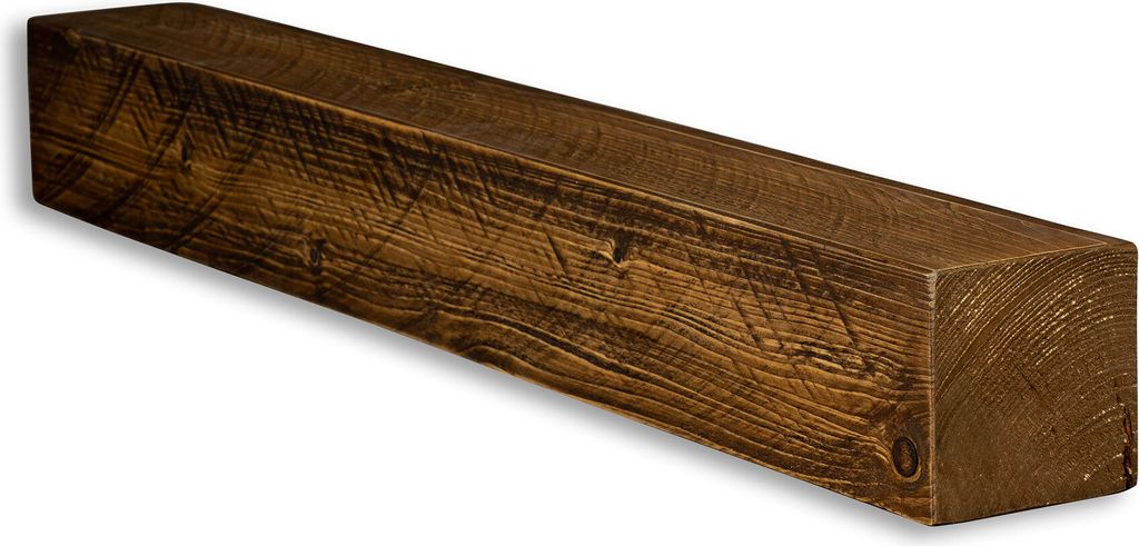 levandeo Wandregal Holz Massiv 80x10cm Nussbaum Farbig Wandboard Regal Vintage