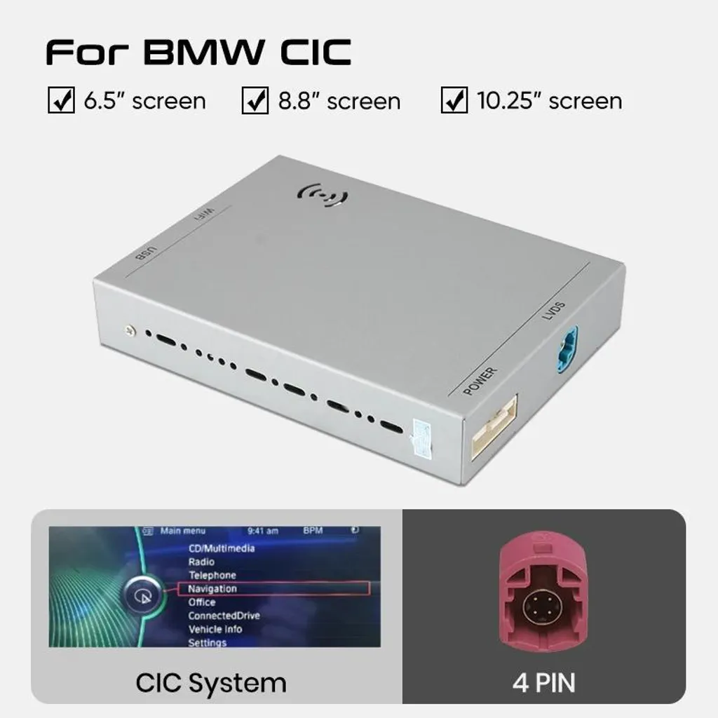 Module CarPlay sans fil et Android Auto pour BMW système NBT CIC EVO