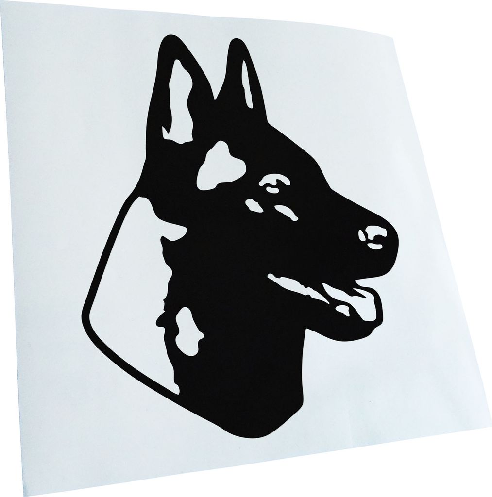 Kiwistar - Autoaufkleber - Belgian Malinois Hund - Schwarz - 24x20cm - Aufkleber für Auto, Laptop, Fahrrad, LKW, Motorrad mehrfarbig JDM Decal Racing