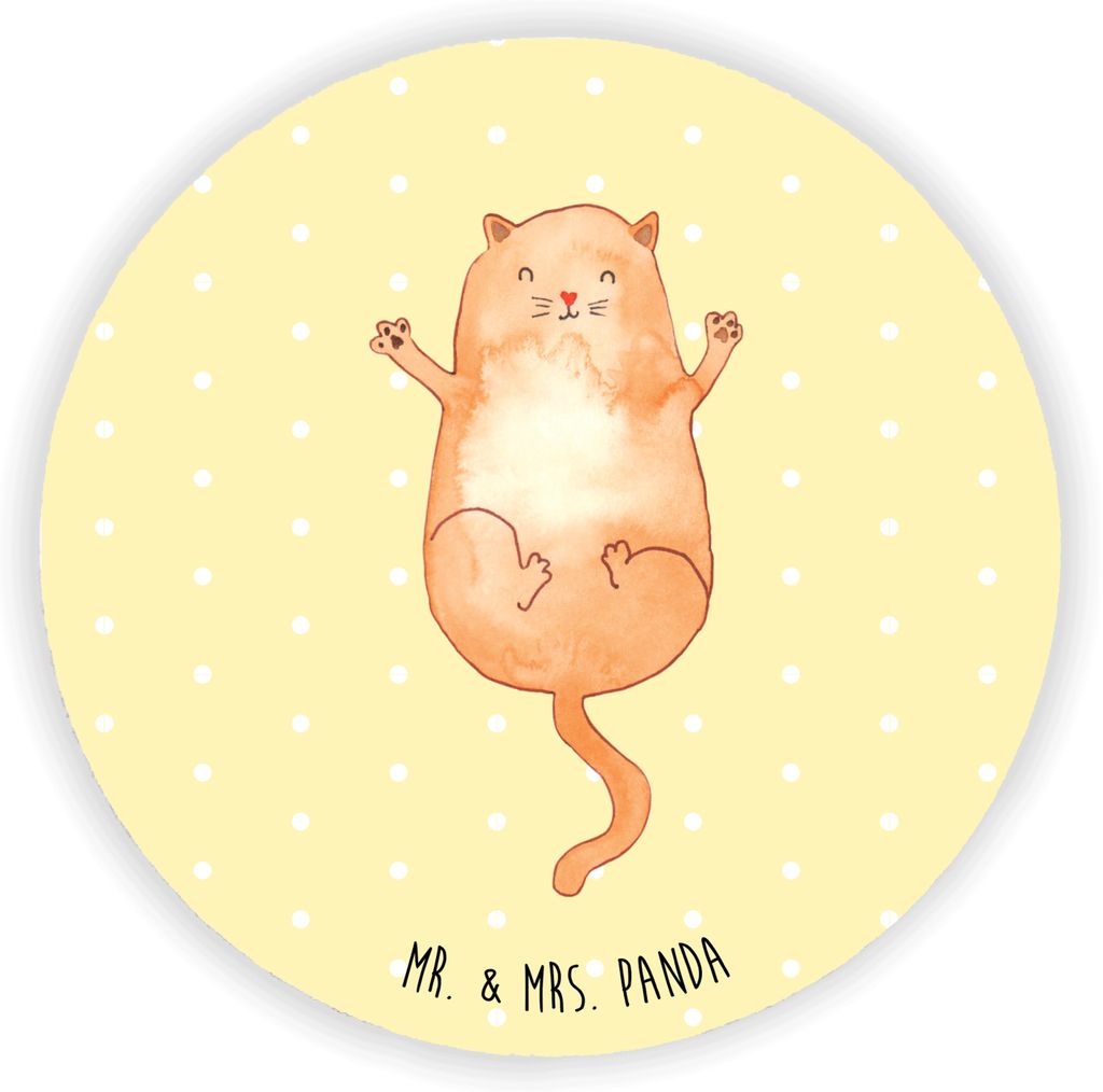 Mr. & Mrs. Panda magnet Katze Umarmen - Gelb Pastell - Geschenk, Katzen, Liebe, Cat, für kühlschrank, pinwand, whiteboardmagnet, pinnwand, Kühls...