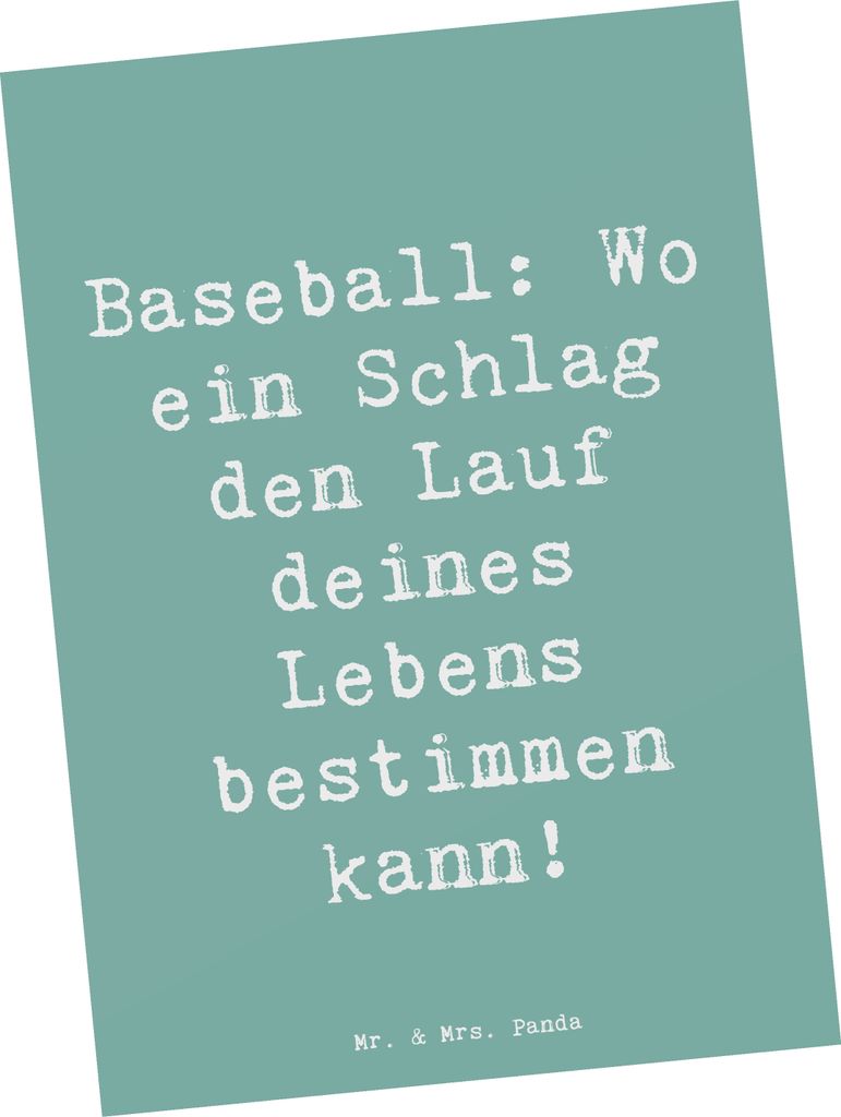 Mr. & Mrs. Panda Ansichtskarte Spruch Baseball Schlag - Meeresbrise - Geschenk, Postkarten, Grußkarte, Sportler, Tribüne, Teamsport, Geschicklich...