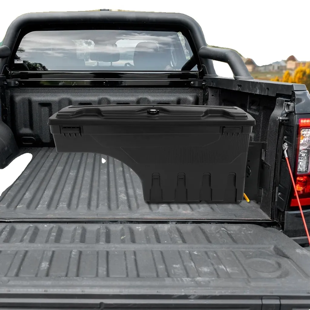 Coffre à outils noir mat pour Ford Ranger côté droit avec serrure