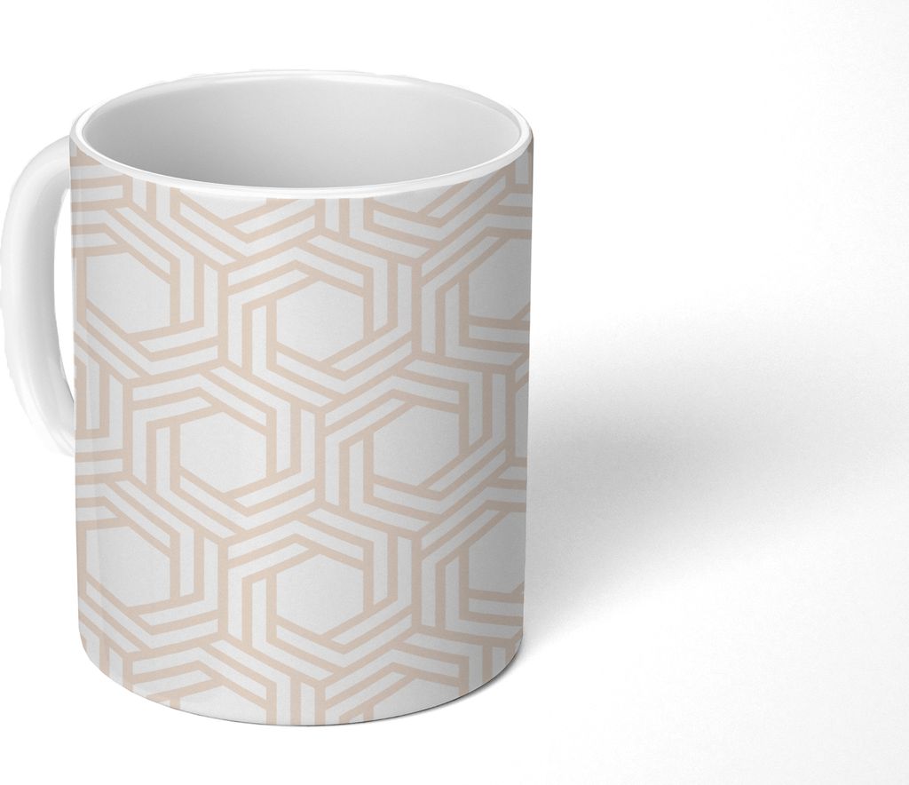 MuchoWow Tasse Kaffeetasse Kaffeebecher 350 ml Gestaltung - Geometrie - Muster Teetasse - Fototasse - Becher - Keramikbecher - Teebecher - Kaffee...