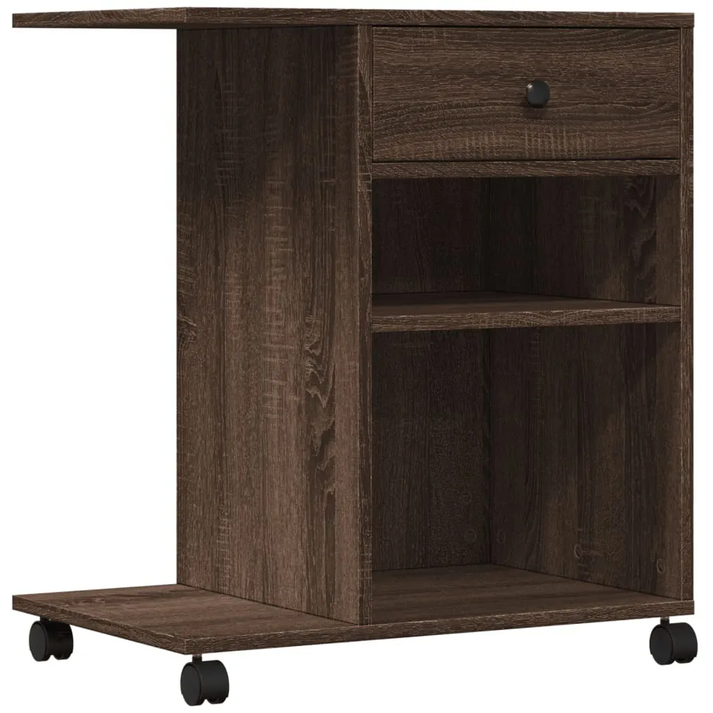 Carrello Stampante Moderno vidaXL Rovere 60x40 cm - Organizer Mobile