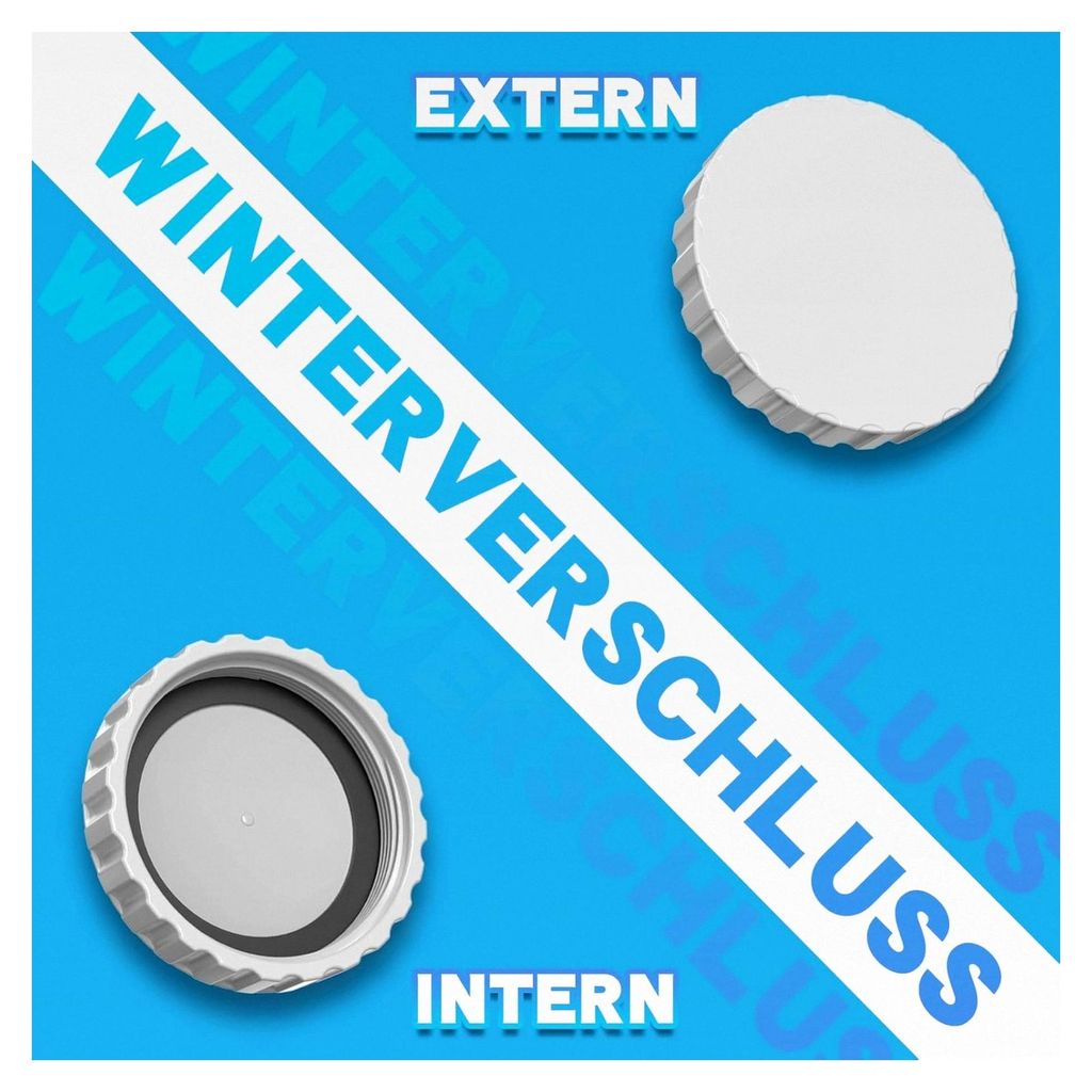 2 Stück Winterverschluss Set für Intex und Bestway Pools mit passenden Dichtungen, 100% frostsicher und dicht