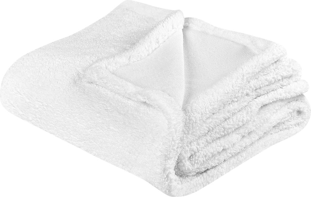 BELIANI Kuscheldecke Weiß Polyester 125 x 150 cm Modern Schlafzimmer Wohnzimmer Accessoire Deko Überwurf Wohndecke