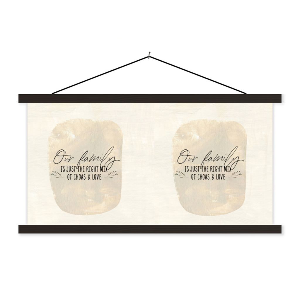 MuchoWow Textilposter Familie - Eltern - Zitate 60x30 cm mit schwarzem Rahmen - Textilien
