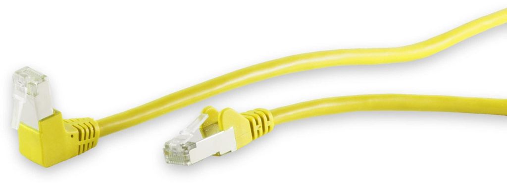 S/CONN maximum connectivity Netzwerkkabel-Patchkabel, cat 6, S/FTP, PIMF, Winkel-gerade, gelb, 0,25m (08-64002)