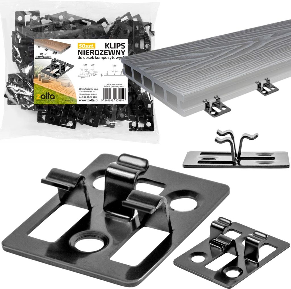 Montageclips für wpc terrassendielen kunststoff 50 stück