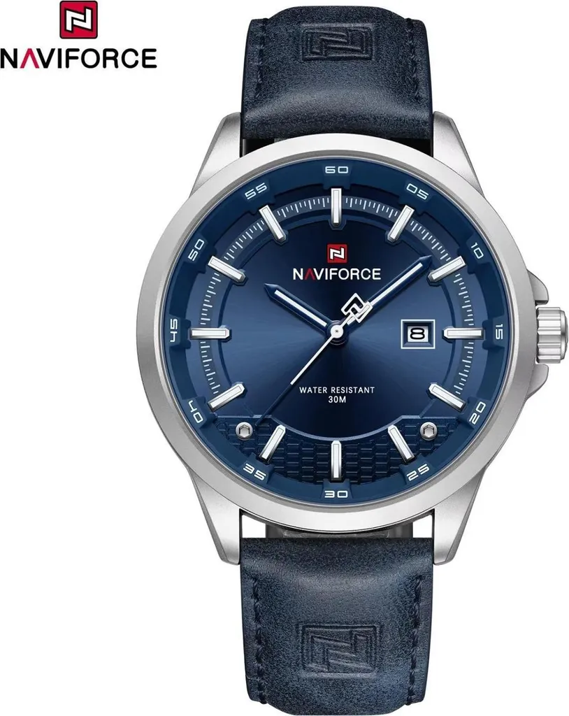 Montre NAVIFORCE OK-38636 Bleu Argent, Chronographe Homme Chic