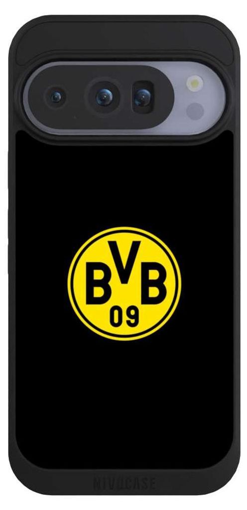 NIVOCASE Handyhülle für Google Pixel 10 Pro Hülle NIVOpure Case Schwarz BVB Borussia Dortmund Logo