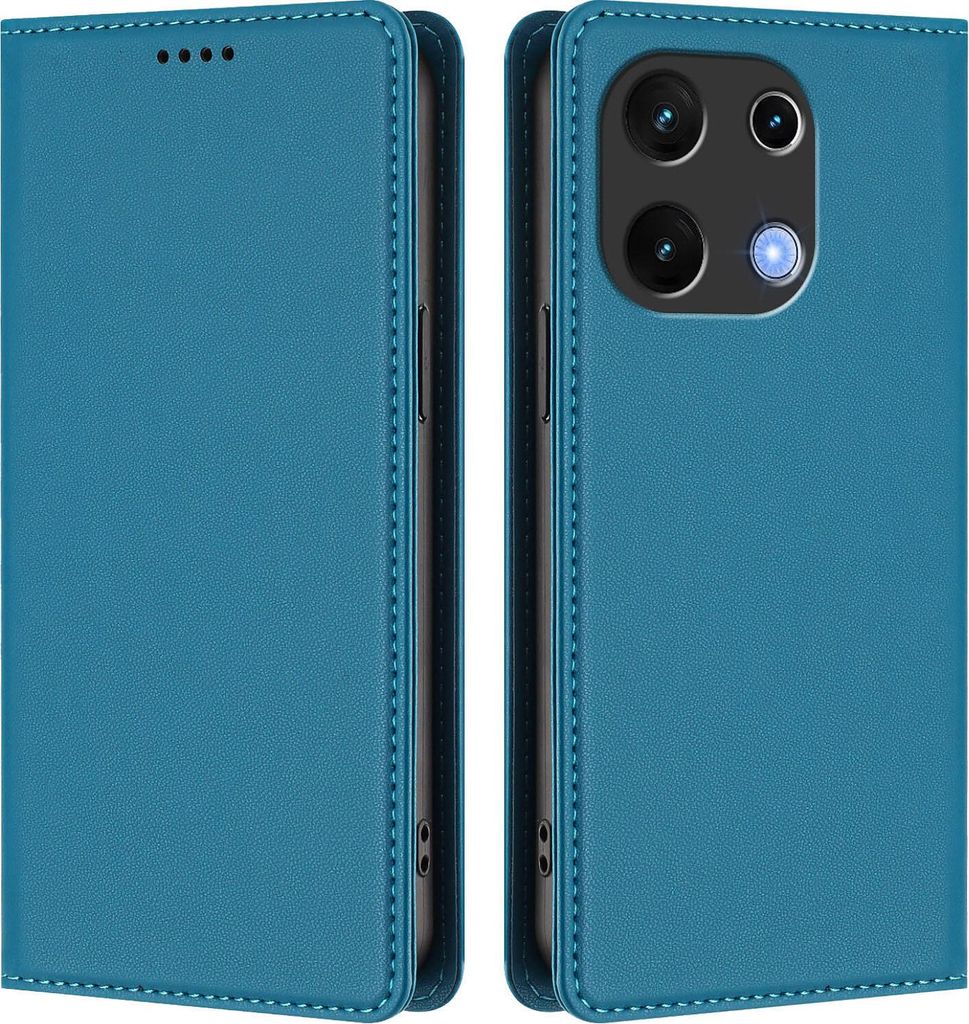 Handyhülle für Umidigi Note 100, Kunstleder Klapphülle Stoßfeste Magnetische Hülle mit Ständer Blau