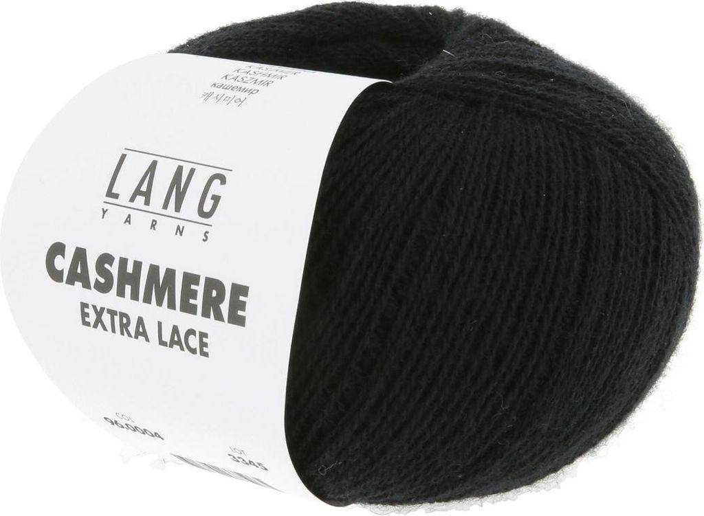 Lang Yarns - Cashmere Extra Lace 0004 schwarz