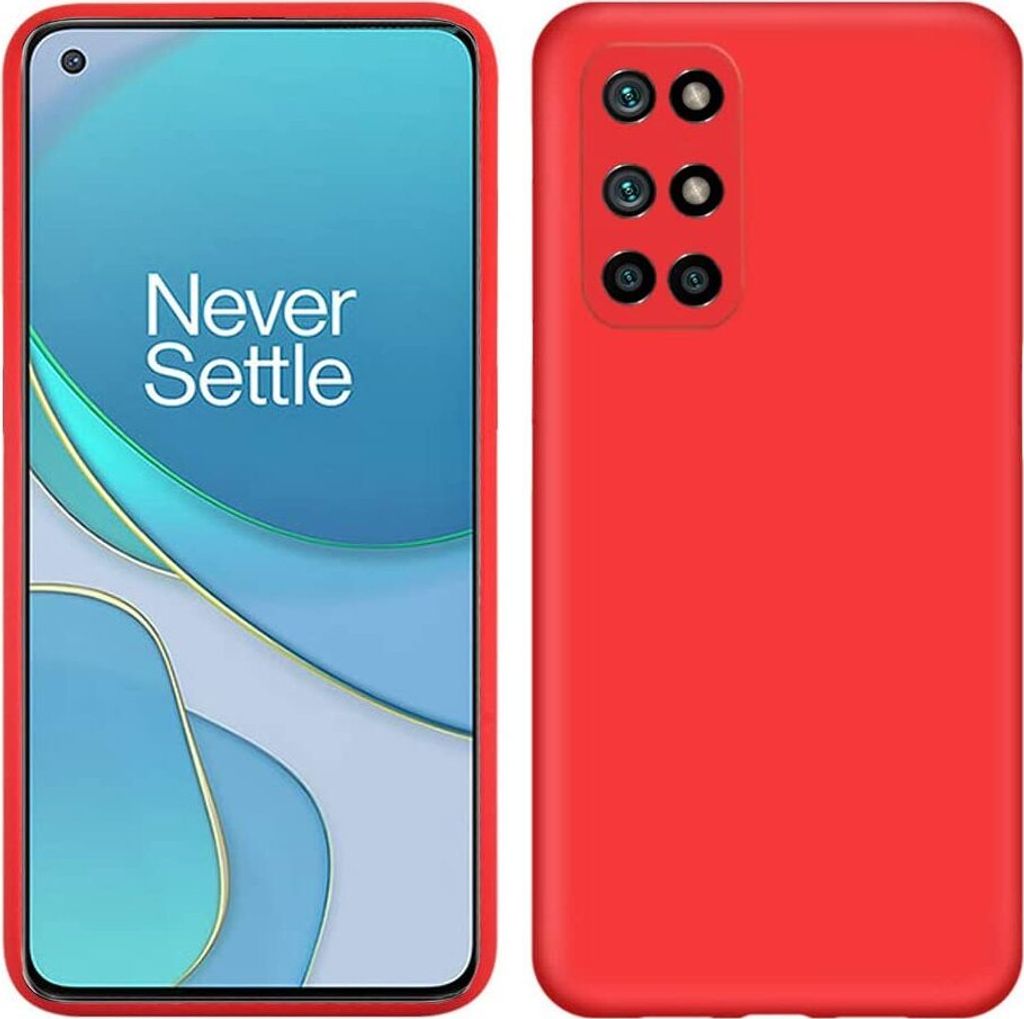OnePlus 8T Hülle, LaimTop Flüssig Silikon Soft Gummi Schutzhülle für OnePlus 8T Rot