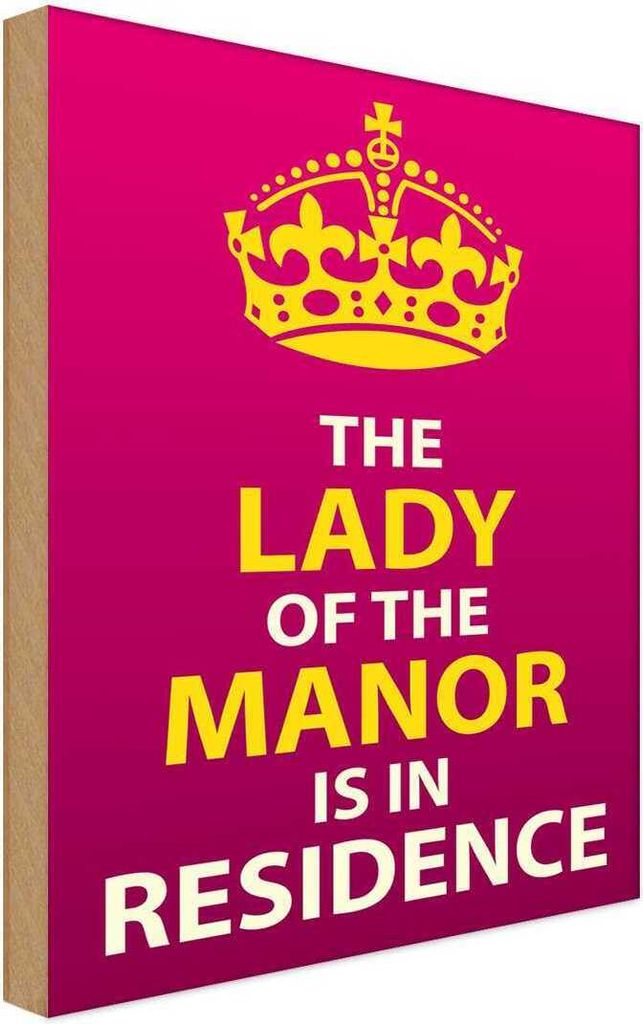 vianmo Holzschild 30x20 cm Lady of the Manor in residence Dekoration