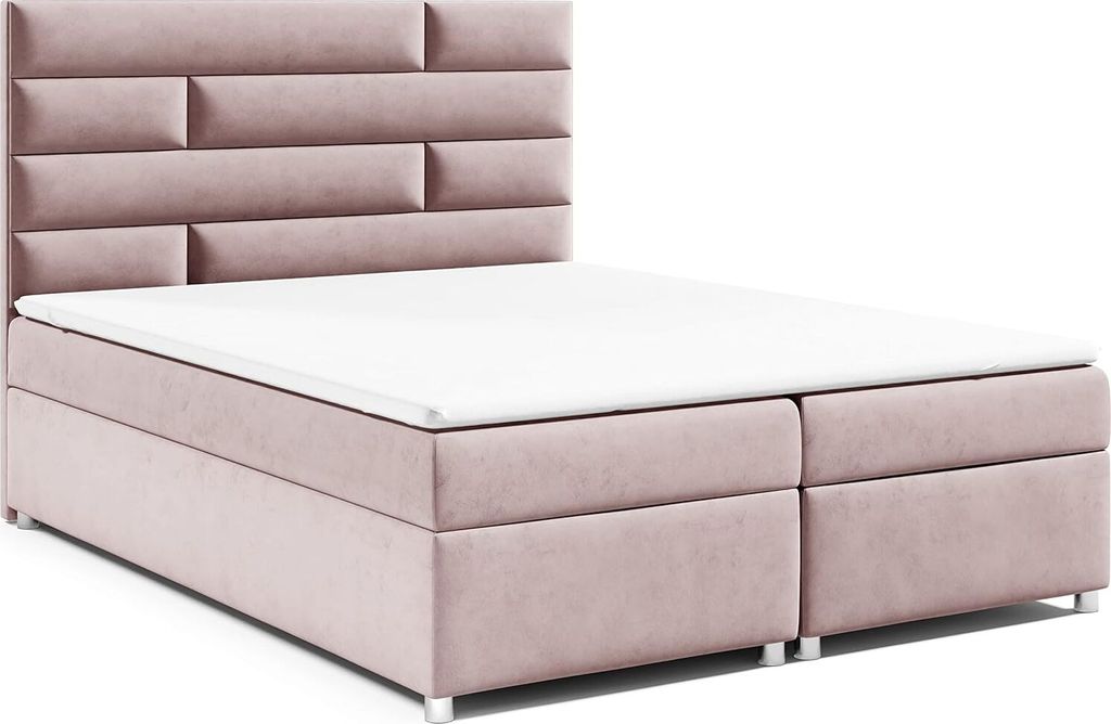 Best for Home Boxspringbett mit Bettkasten Trinity K-5 Bonellfederkern inkl. Topper, mit Lieferung, Aufbau & Entsorgung 180x200-Rosa