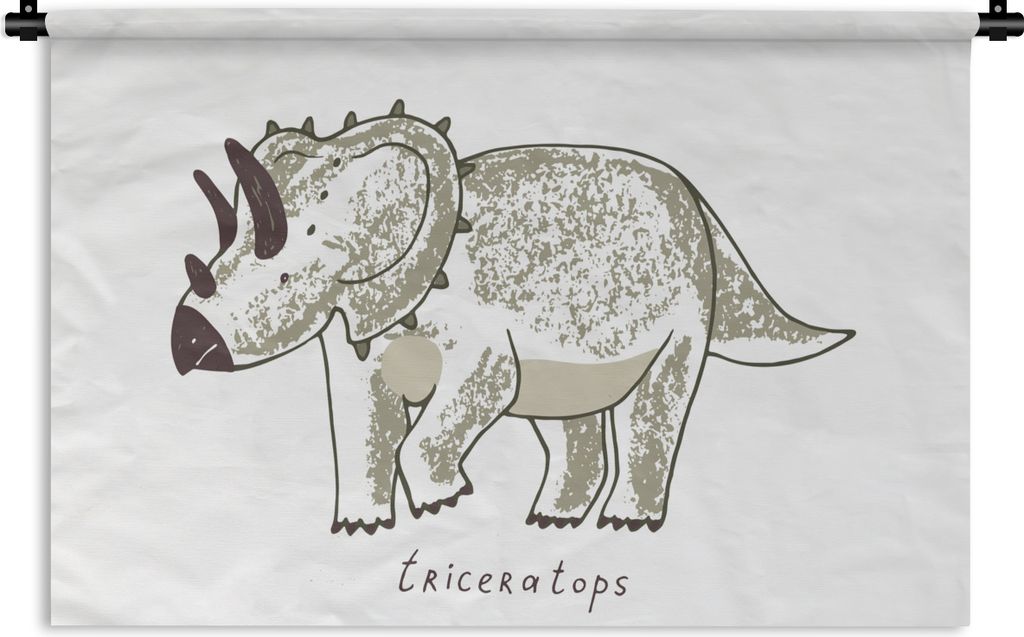 MuchoWow Wandteppich Wandbehang Kinderzimmer - Triceratops - Dinosaurier - Jungen - Mädchen - Kinder 90x60 cm Tapisserie Dekoration Wandtuch - W...