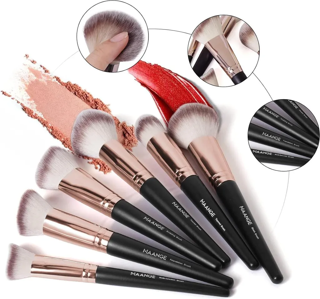 Allecto Premium : Set de 18 pinceaux de maquillage avec étui - Brun