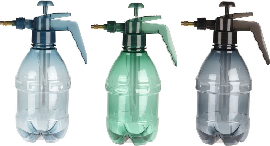 3x Drucksprüher Transparent 1,5 Liter mit Messingdüse Pumpsprühflasche Sprühflasche Handsprüher Pumpsprüher