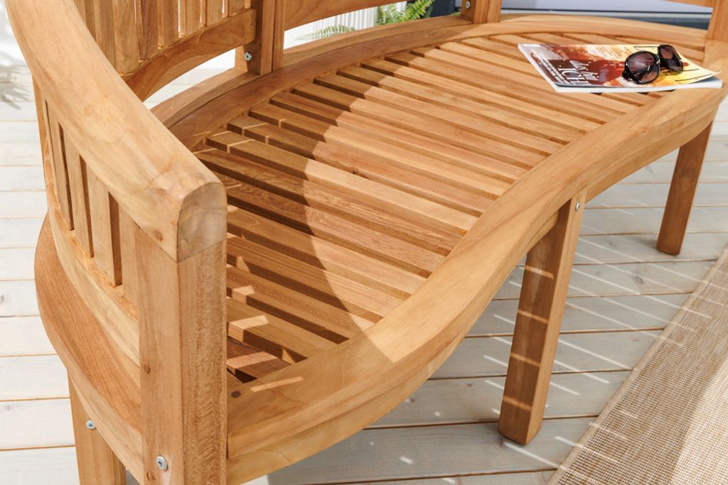 Massive Gartenbank EMPIRE TEAK 150cm natur Teakholz Produktbild 6