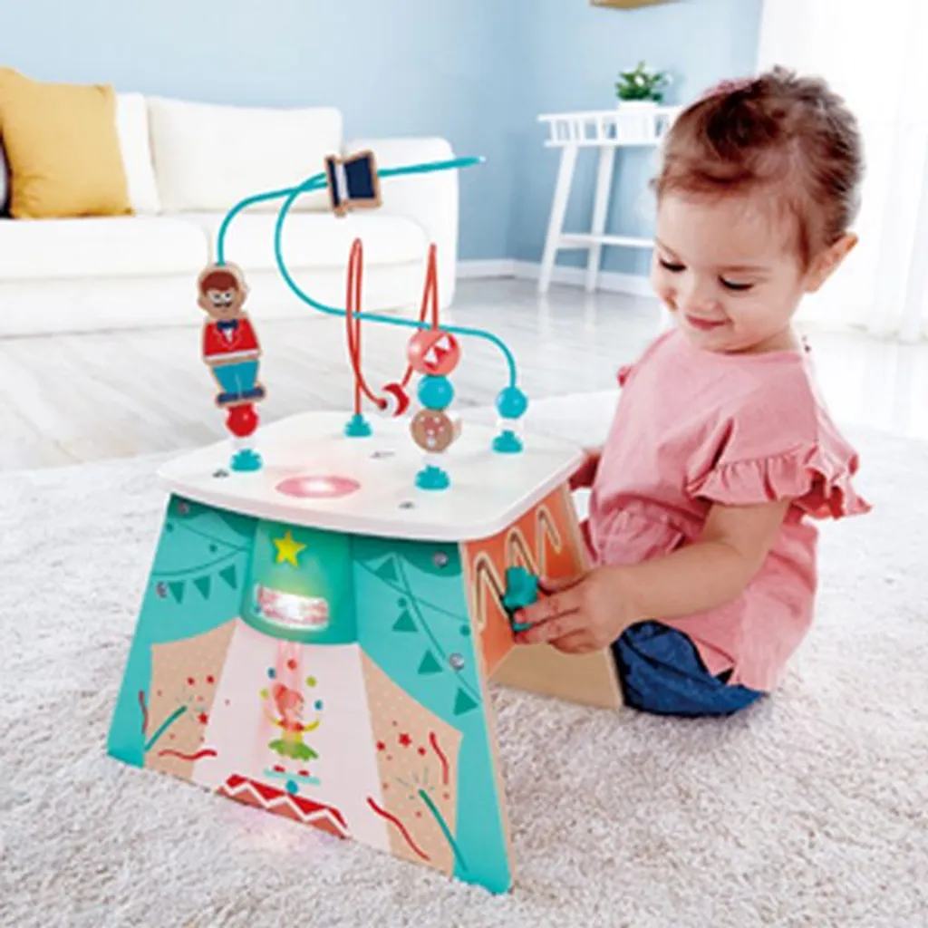 Cube d'activité Hape Circus : Jeu éducatif pour motricité fine 18 mois