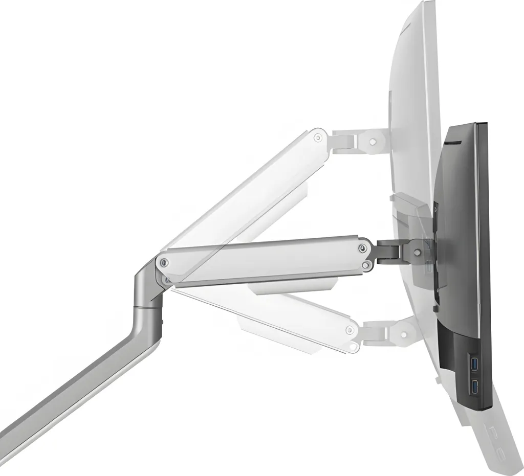 Bras de moniteur articulé SolidHand-DS01 argenté, support d'écran robuste