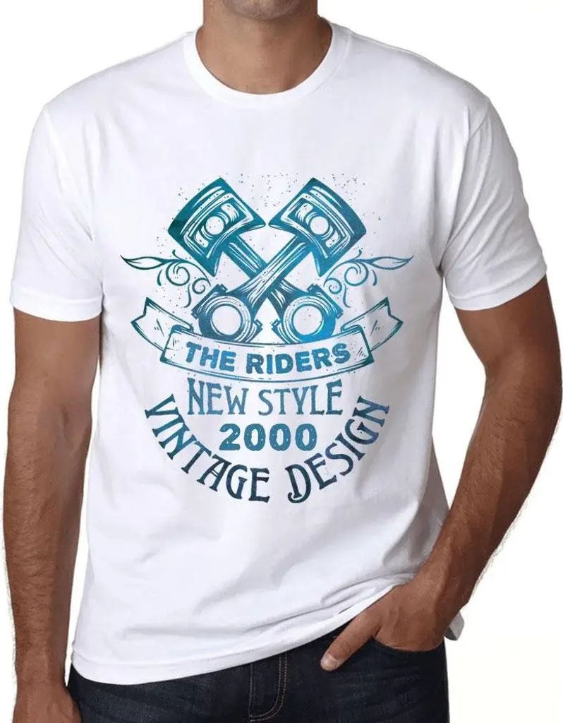 Herren Grafik T-Shirt Motorradfahrer neuer Stil seit 2000 – Motorcycle Riders Since 2000 – Geschenk 24. Geburtstag Jahrestag 24 Jahre