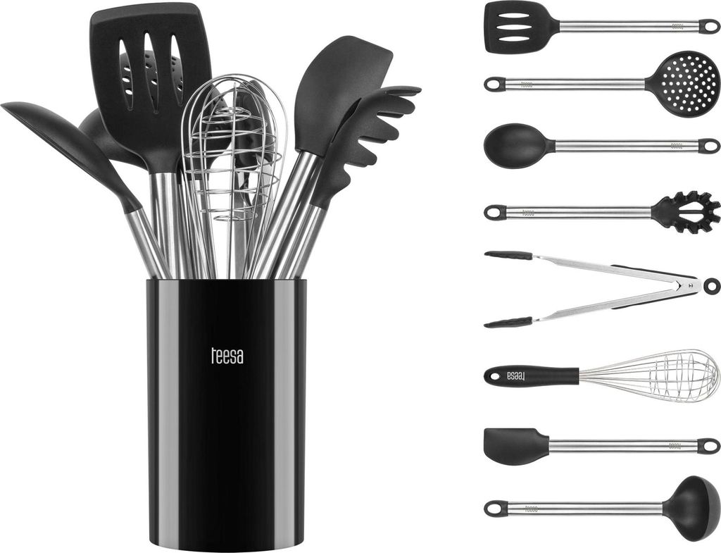 Teesa TSA0147 Sada kuchyňského náčiní 9 ks, černé Obrázek produktu 