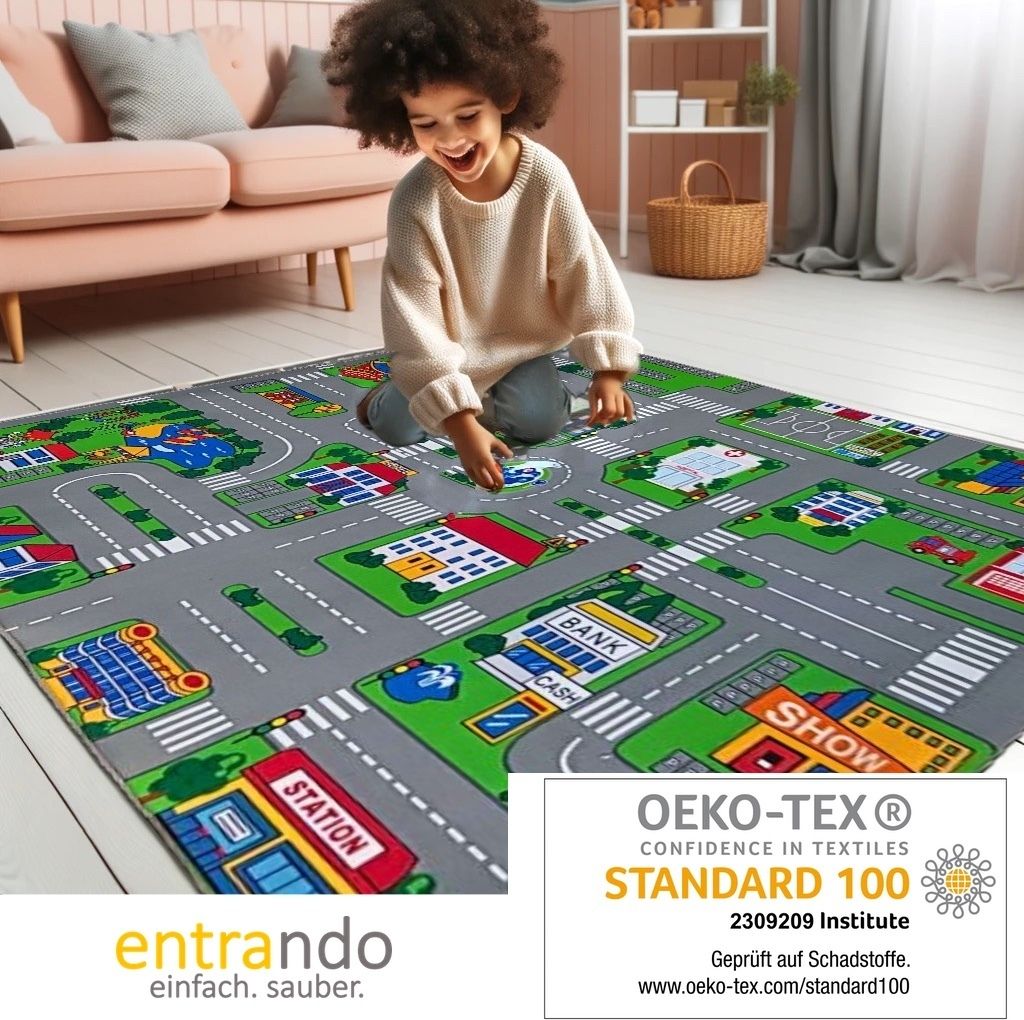 Entrando Spielteppich Straße Stadt für Kinder -  100 , Produktbild 2
