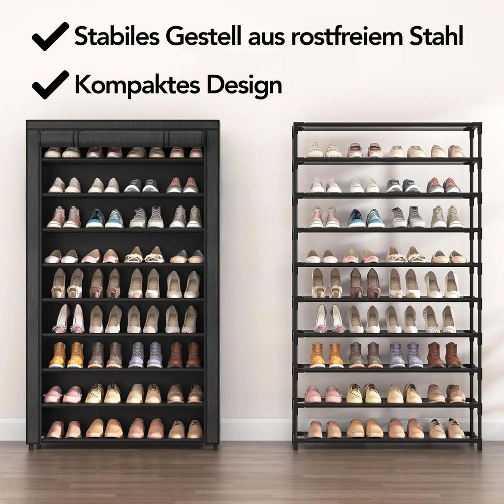 Brixy Schuhregal XXL – 9-stöckiger Schuhschrank – für bis