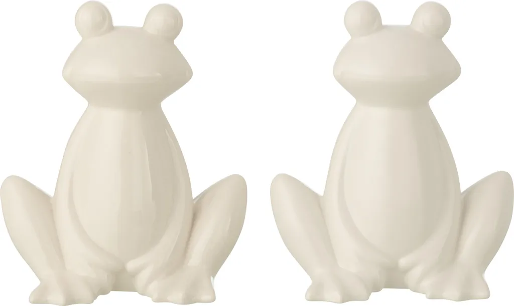 Grenouille en Porcelaine Blanche J-Line pour une Déco Zen et Lumineuse