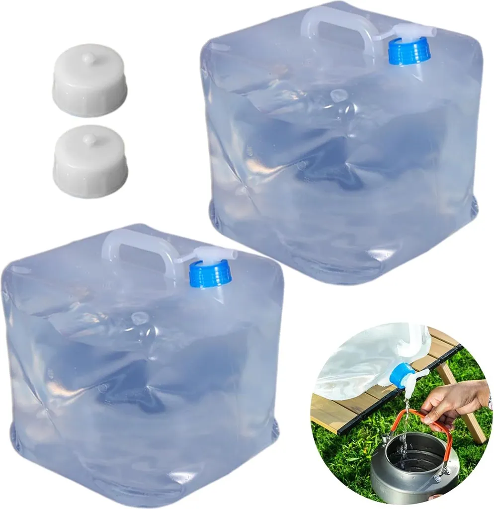 Bidon de stockage d'eau portable 10L - Seau Pliable Camping & Rando