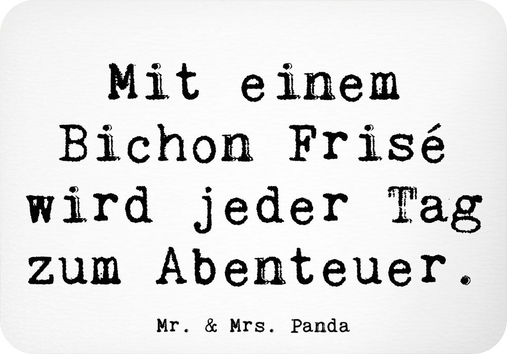 Mr. & Mrs. Panda Kühlschrankmagnet Spruch Bichon Frisé Abenteuer - Weiß - Geschenk, weiße Hunde, Hunderassen Charakter, Hunderasse, Hundepflege...